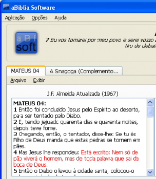 Falas de Jesus em vermelho: aBíblia Software